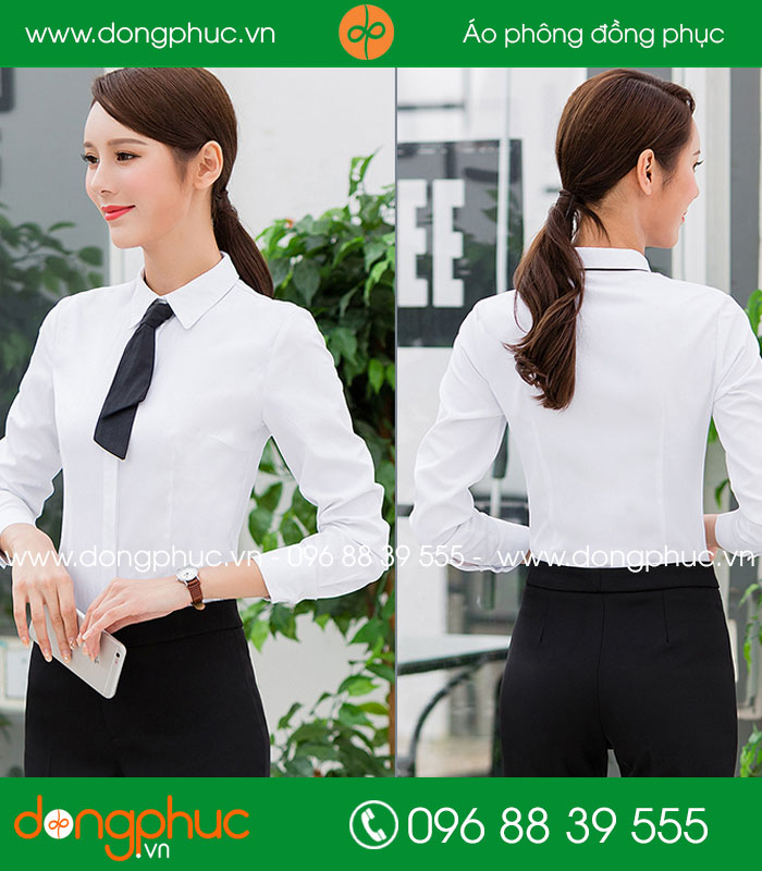  Đồng phục áo sơ mi màu trắng